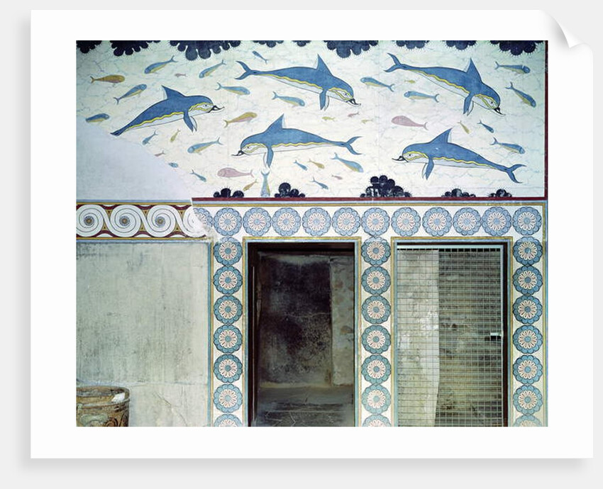 The Dolphin Frescoes in the Queen's Bathroom, Palace of Minos, 1600-1400 BC by Minoan Minoan
