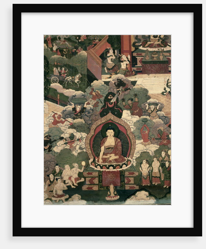 Life of Buddha Sakymuni, the Armies of Mara Attacking the Blessed by School Tibetan