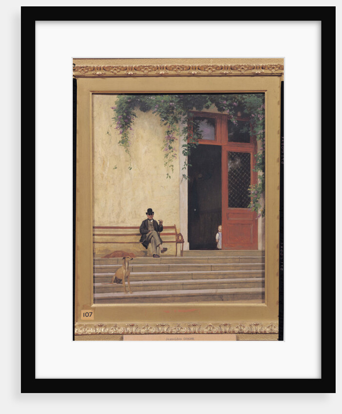 The Artist's Father and Son on the Doorstep of his House, c.1866-67 by Jean Leon Gerome