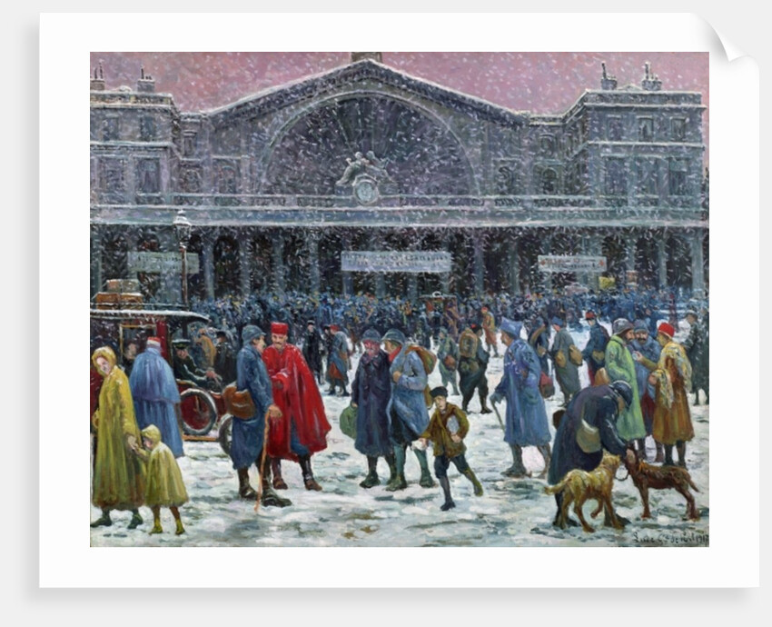 Gare de l'Est Under Snow, 1917 by Maximilien Luce