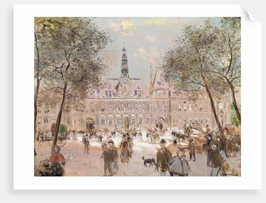Place de l'Hotel-de-Ville, Paris by Jean Francois Raffaelli
