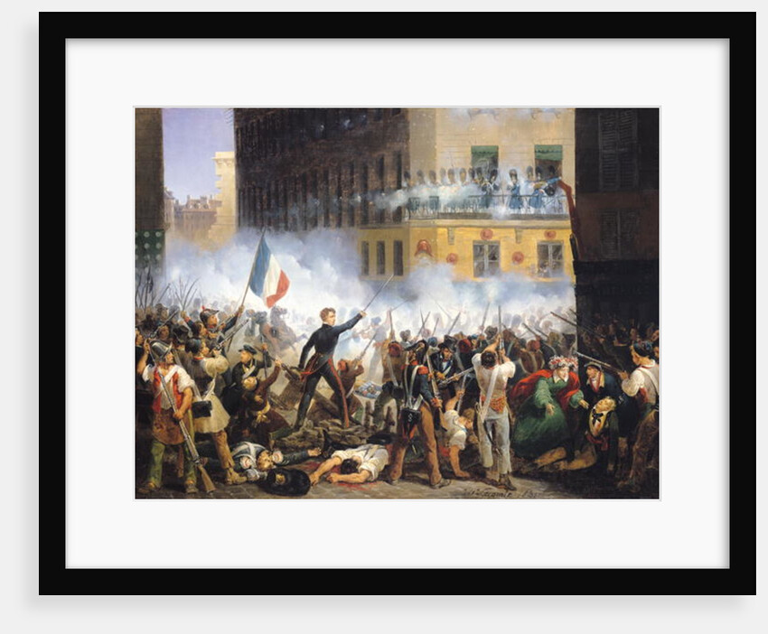 Battle in the rue de Rohan, 28th July 1830, 1831 by Hippolyte Lecomte