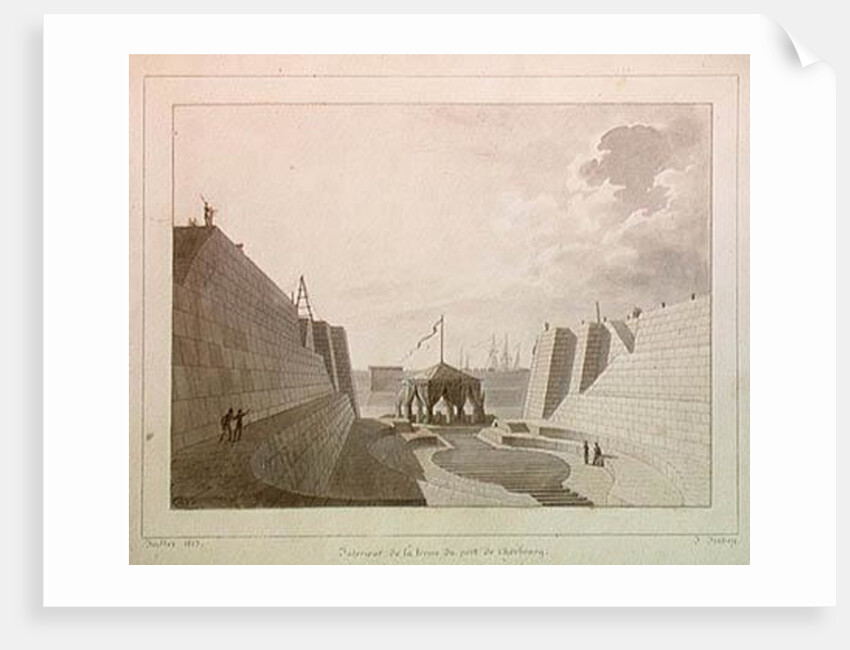 Dry dock at Cherbourg, July 1813 by Jean-Baptiste Isabey