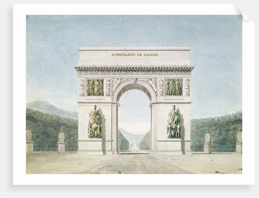 Design for the Arc de Triomphe with a wooded background by Jean Francois Therese Chalgrin