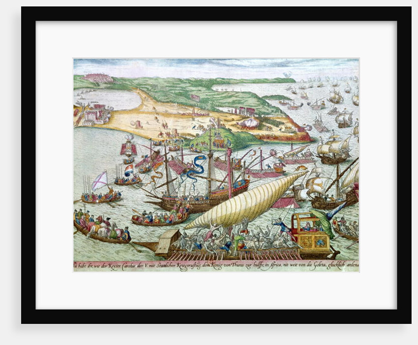 The Siege of Tunis or La Goulette by Charles V in 1535 by Franz Hogenberg