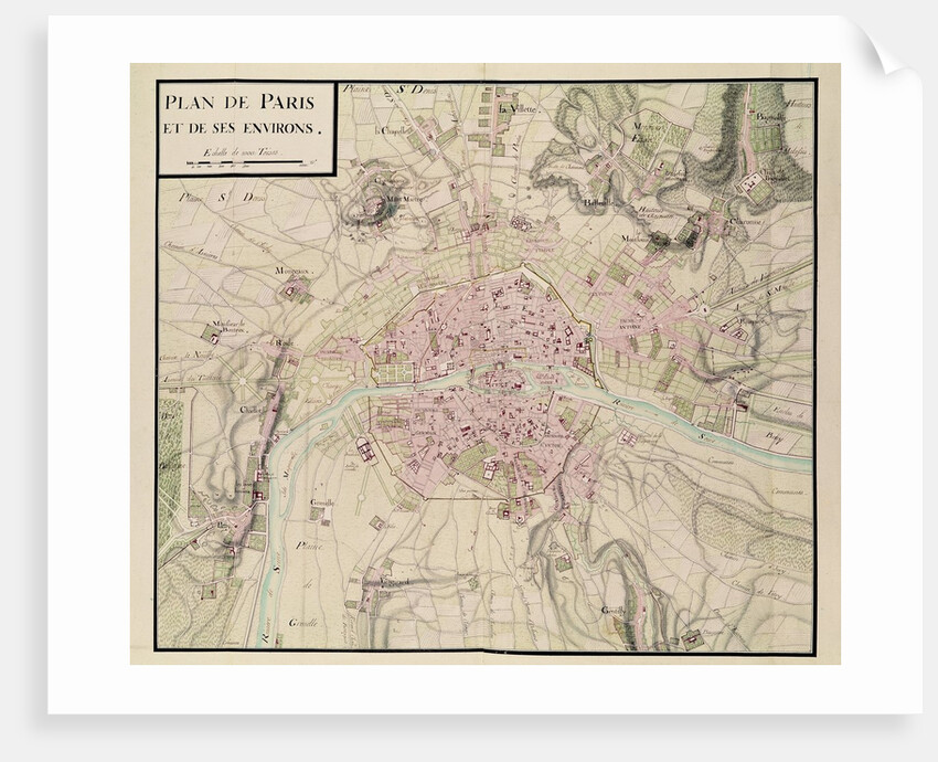 Map of Paris and its Surroundings by Sebastien Le Prestre de Vauban