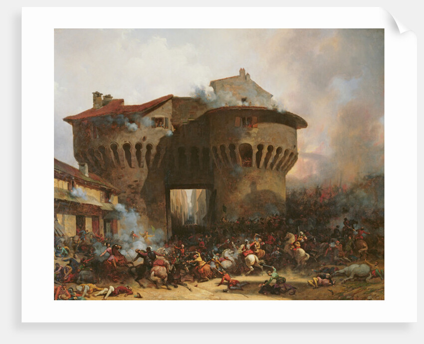 Combat at Porte Pannessac in 1562 by Julien-Michel Gue