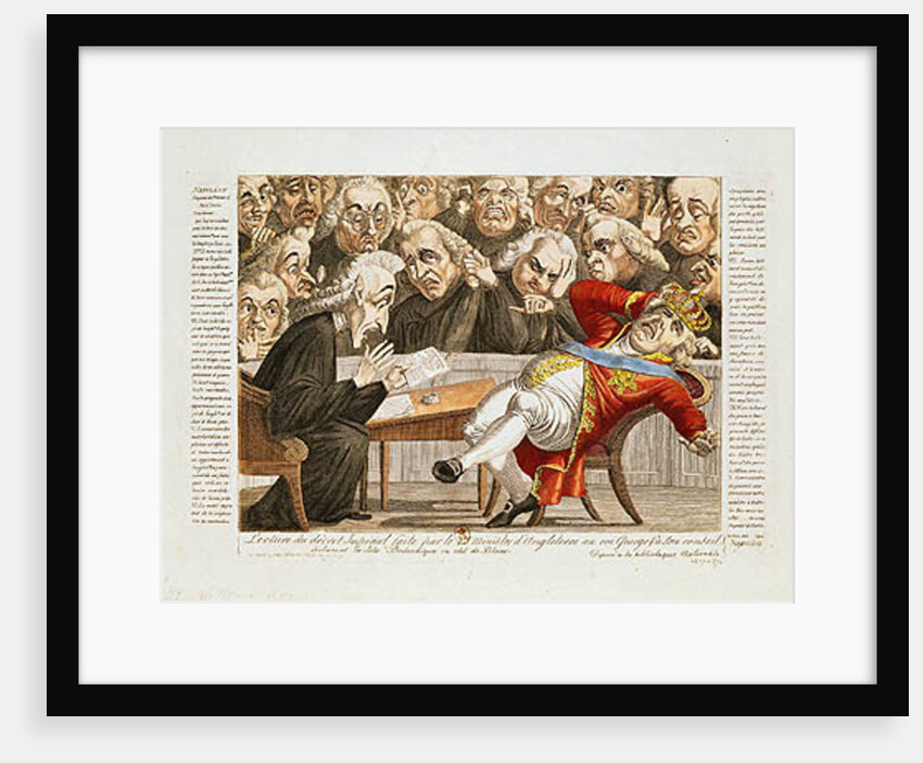 The English Minister Reading the Imperial Decree to George III Declaring that the British Isles are Subject to a Blockade, 21st November 1807 by French School