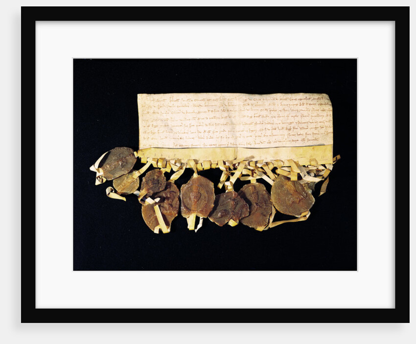 Letter from the prelates and barons of the king promising Louis VIII that they will recognise his son, Louis of France, as king after his death by French School