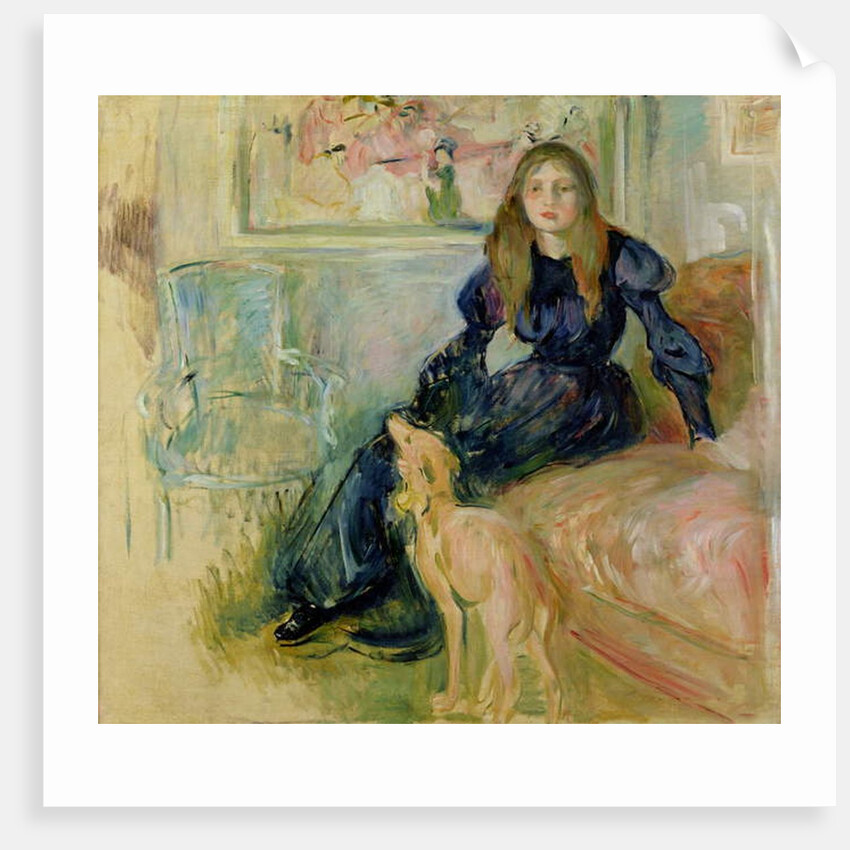 Julie Manet and her Greyhound Laerte, 1893 by Berthe Morisot