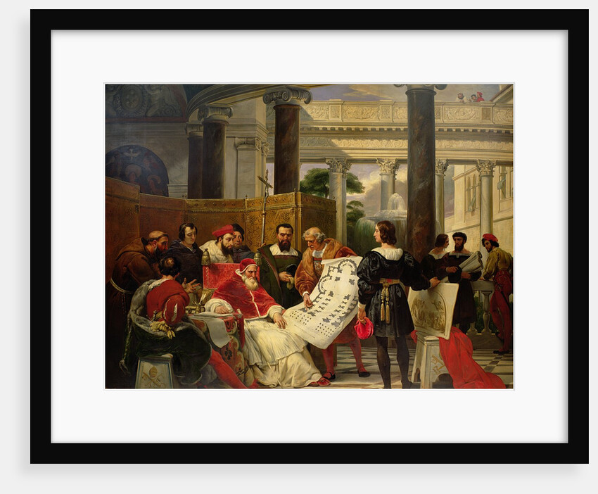 Pope Julius II ordering Bramante, Michelangelo and Raphael to construct the Vatican and St. Peter's by Emile Jean Horace Vernet