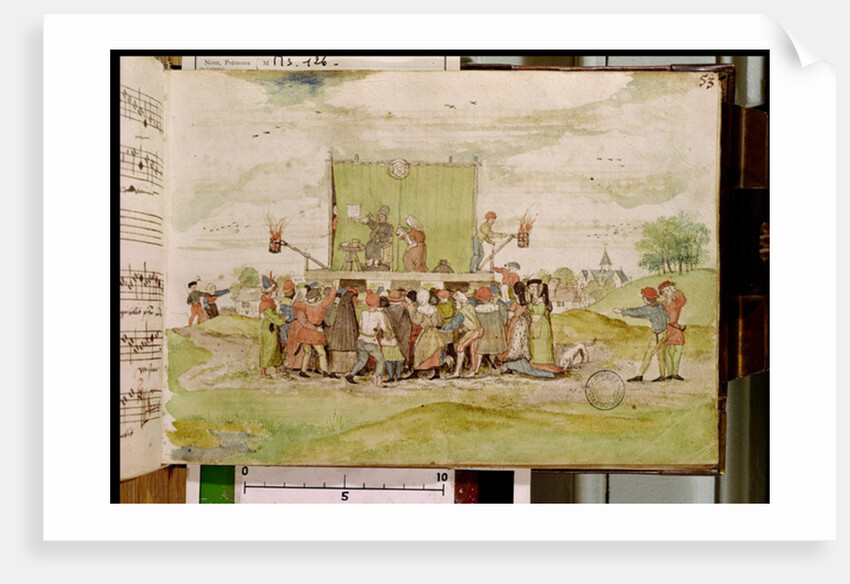 Ms 126 f.53r Quack doctor tapping urine for his diagnosis by French School