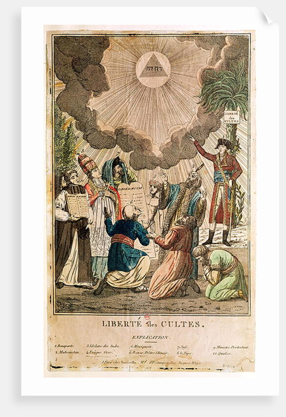 Decree Instituting the Freedom of Worship, November 1799 by French School
