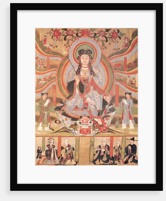 Buddhist banner depicting Dizang and the Six Roads to Rebirth, from Dunhuang by Chinese School