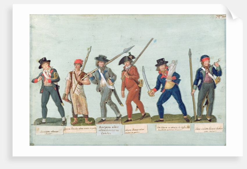 Sans Culotte Lighting his Pipe, Young Butcher, Bourgeois Going to Guard, Huntsman, Citizen Defending his Liberty, Sans Culotte Keeping Guard by Lesueur Brothers