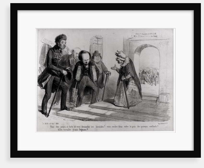 Dumas, Hugo et Balzac seeking their admission to the French Academy by Benjamin Roubaud