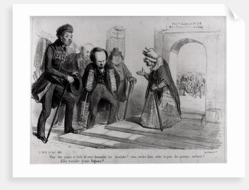 Dumas, Hugo et Balzac seeking their admission to the French Academy by Benjamin Roubaud