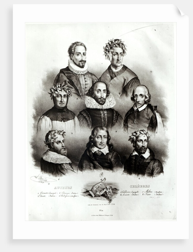 Famous Authors, 1833 by Jacques Francois Gauderique Llanta