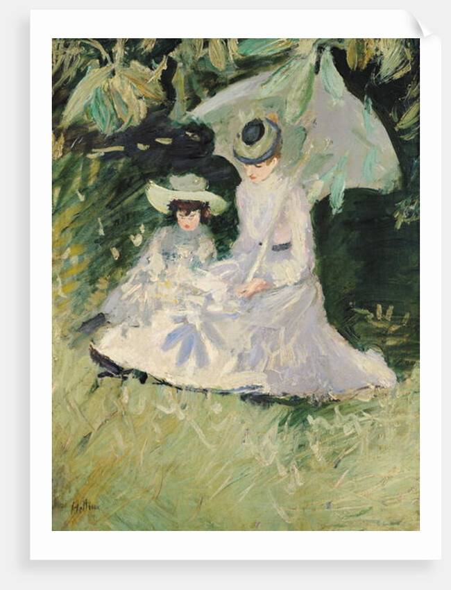 Madame Helleu and her Daughter at the Chateau of Boudran by Paul Cesar Helleu