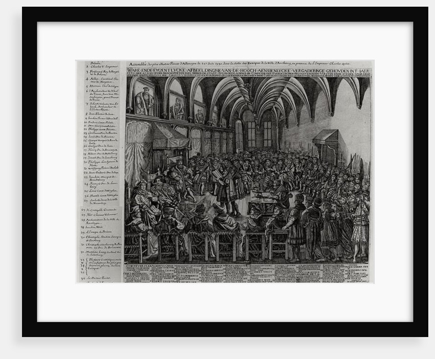Assembly of the Most Illustrious Princes of Germany, in the Bishop's Hall, Augsbourg, in the Presence of Charles V on 25th June 1530 by German School