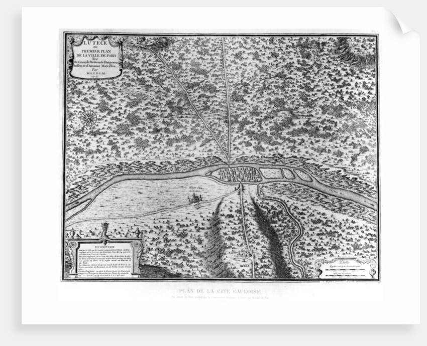 Lutetia or the first plan of Paris, taken from Caesar, Strabo, Emperor Julian and Ammianus Marcellinus by French School