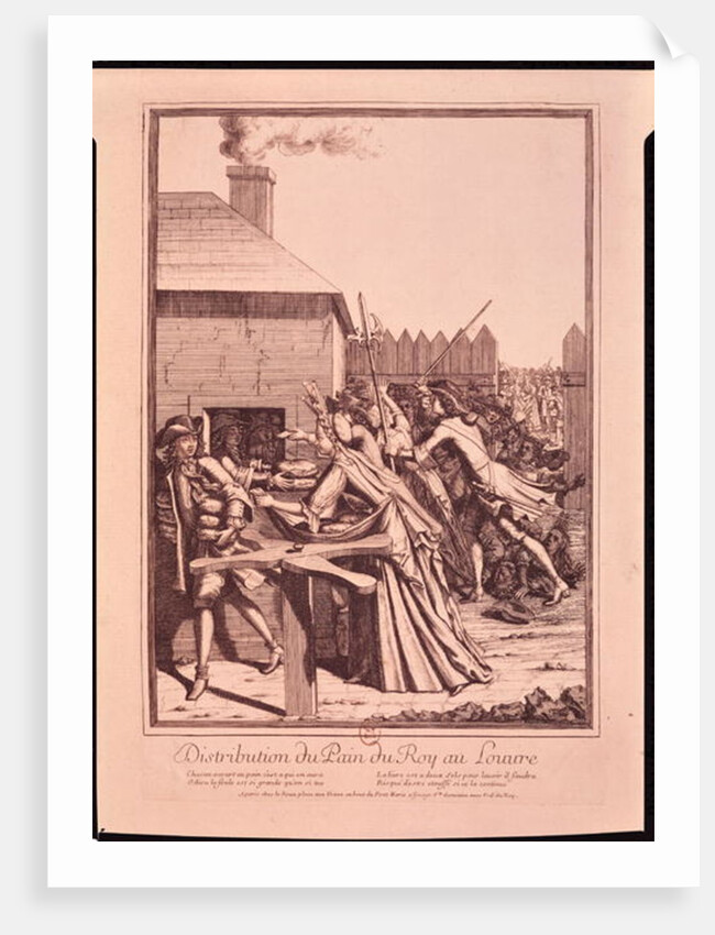 Distribution of Bread at the Louvre during the Food Shortage, 1709 by French School