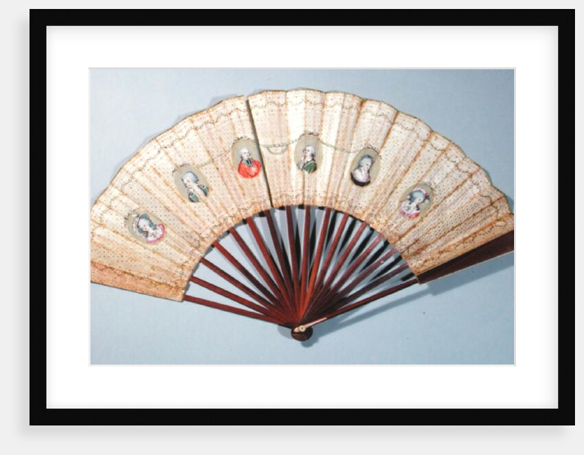 Fan depicting characters involved in the Affaire du Collier, 1786 by French School