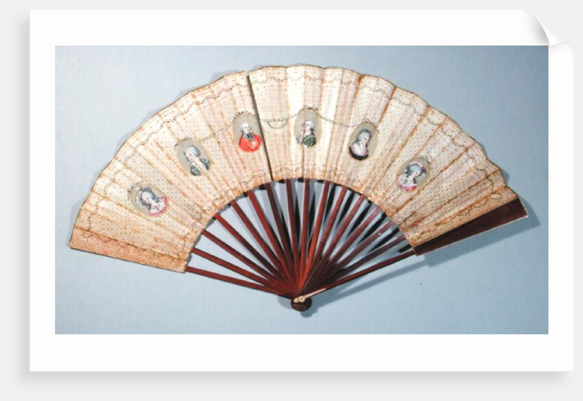 Fan depicting characters involved in the Affaire du Collier, 1786 by French School