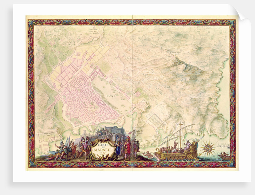 Ms. 988 Vol.3, fol.61 'Louis XIV Atlas', map and plan of Marseille, 1683-88 by Sebastien Le Prestre de Vauban