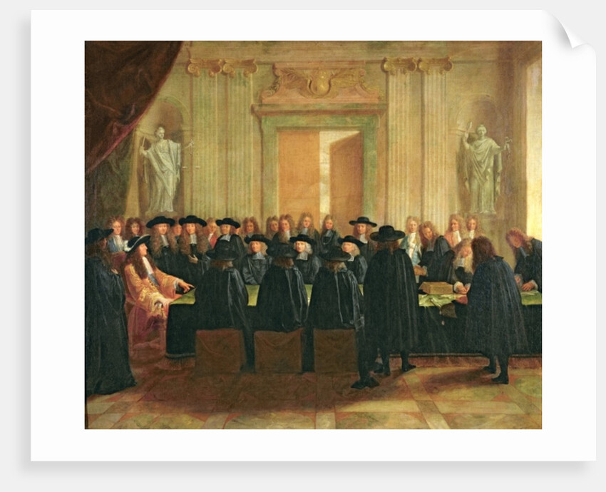 The Seal Held by Louis XIV before Members of the State Council and the Court of Appeal in 1672, 1672 by French School
