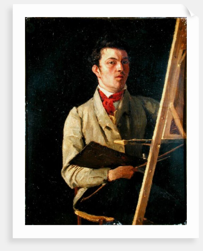 Self Portrait, Sitting next to an Easel, 1825 by Jean Baptiste Camille Corot