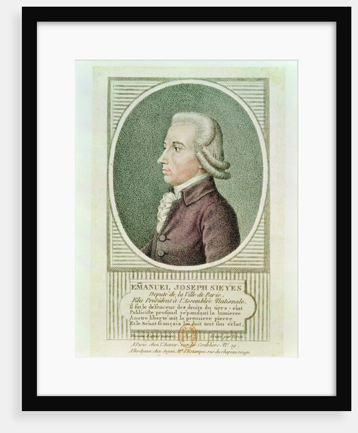 Emmanuel Joseph Sieyes by Jean Baptiste Verite