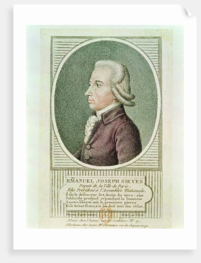 Emmanuel Joseph Sieyes by Jean Baptiste Verite