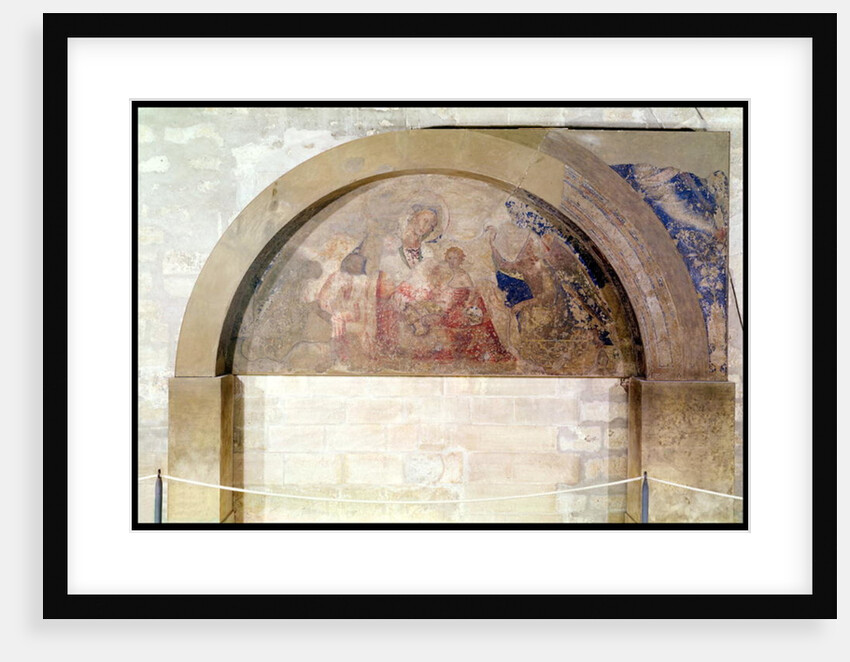 Tympanum depicting the Virgin of Humility with the Christ Child surrounded by angels, 1341 by Simone Martini