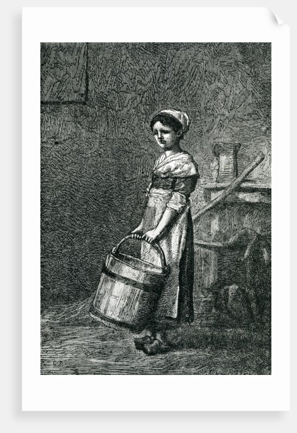 Cosette Carrying a Bucket by Gustave Brion