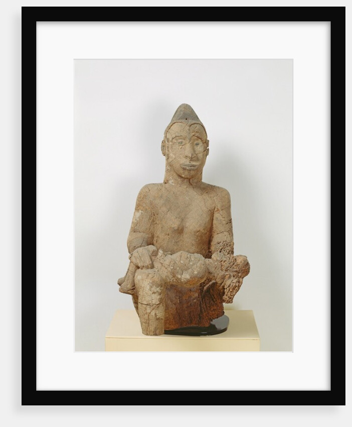 Ibo statue of a Woman with a Child by African