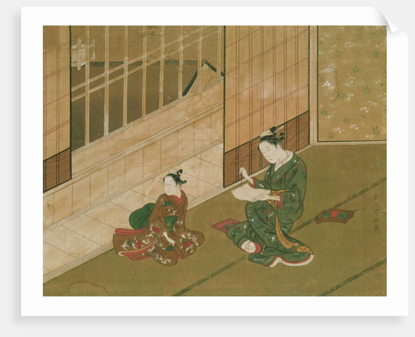 Interior scene, c.1730 by Moromasa Moromasa