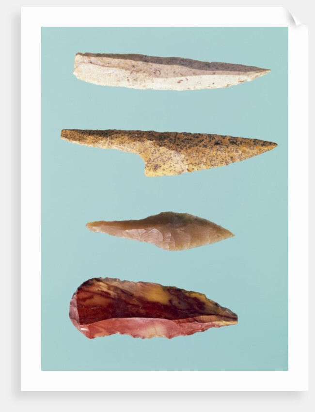 Four Flint Tools, Upper Paleolithic Period, 35000-10000 BC by Prehistoric Prehistoric