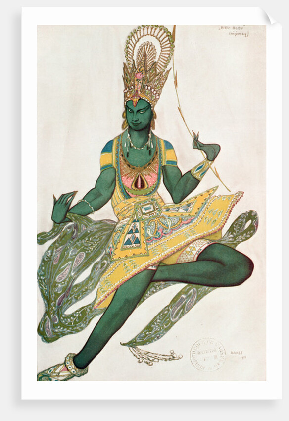Costume design for Nijinsky for his role as the 'Blue God', 1911 by Leon Bakst