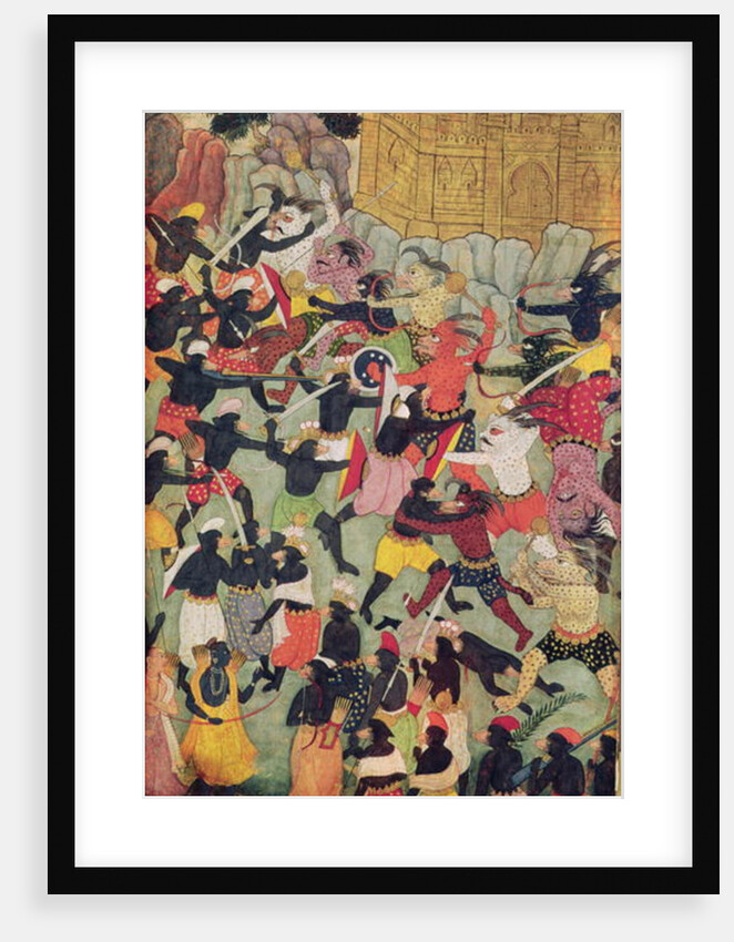 Battle Between the Armies of Rama and Ravana, Moghul by Indian School