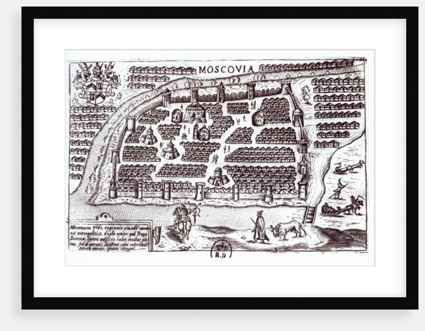 Plan of Moscow, 1628 by French School