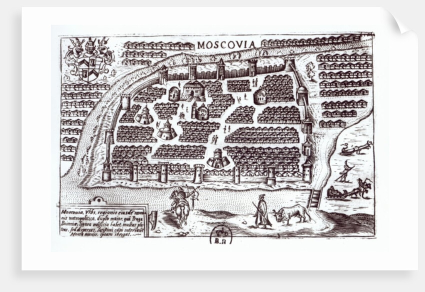 Plan of Moscow, 1628 by French School
