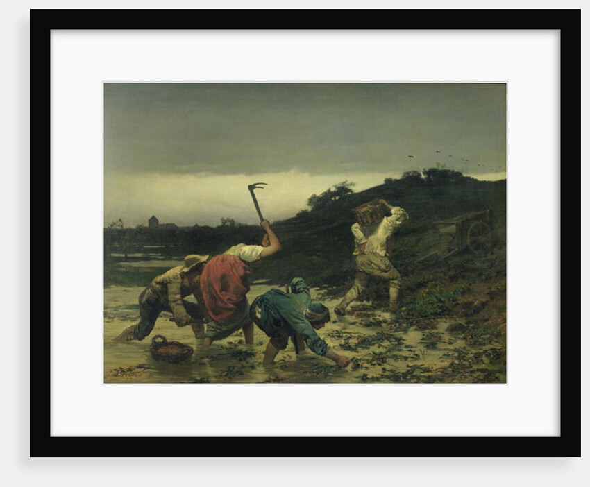 Peasants Harvesting Potatoes During the Flood of the Rhine in 1852 by Gustave Brion