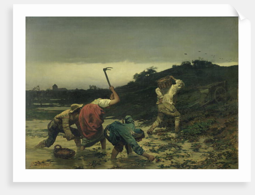 Peasants Harvesting Potatoes During the Flood of the Rhine in 1852 by Gustave Brion