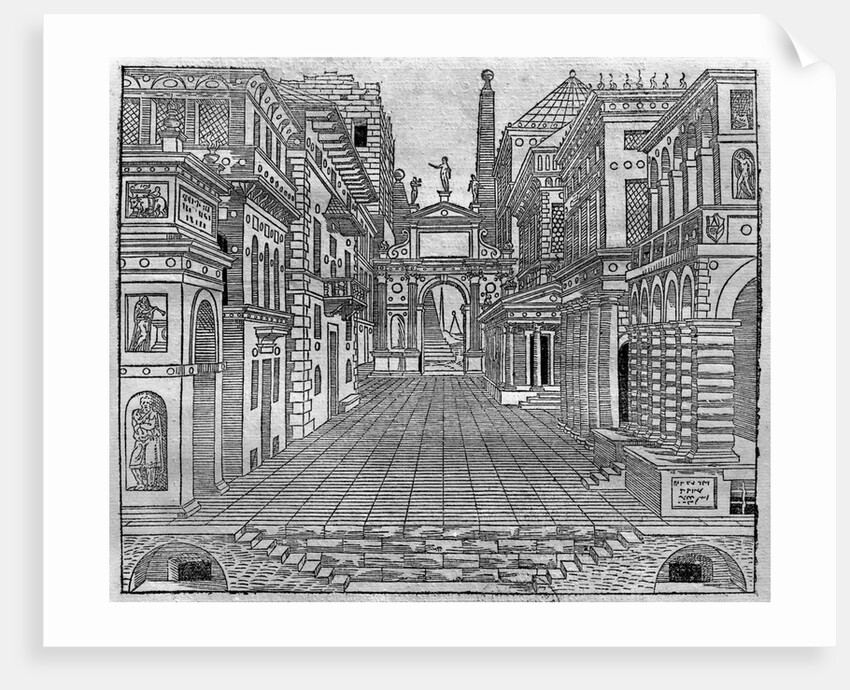 Set design for a tragic scene, 1545 by Sebastiano Serlio