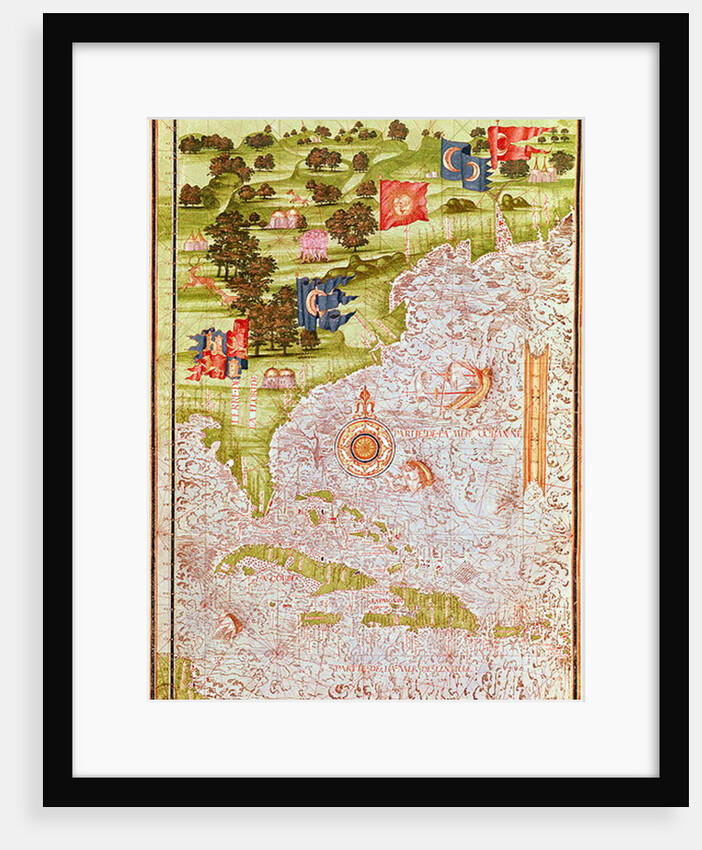 F.52v Map of Florida and the Antilles by Guillaume Le Testu