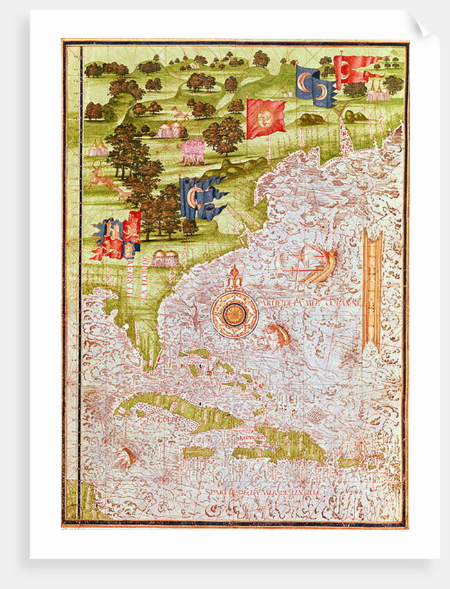 F.52v Map of Florida and the Antilles by Guillaume Le Testu