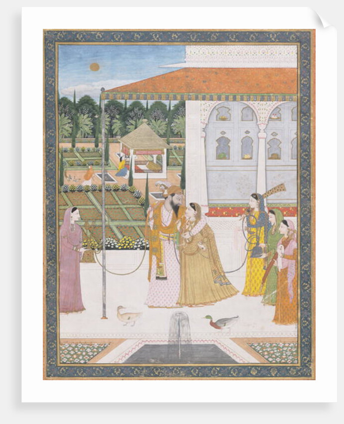 A Couple Walking by School Pahari