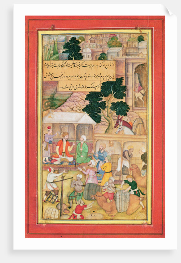 Emperor Babur in conversation with an old man, 15th-17th century by School Indian