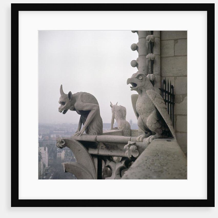 Gargoyles on the balustrade of the Grande Galerie by Eugene Emmanuel Viollet-le-Duc